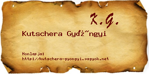 Kutschera Gyöngyi névjegykártya
